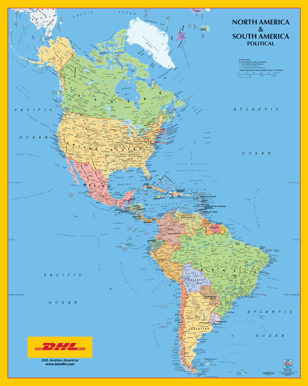 NORTH & SOUTH AMERICA map